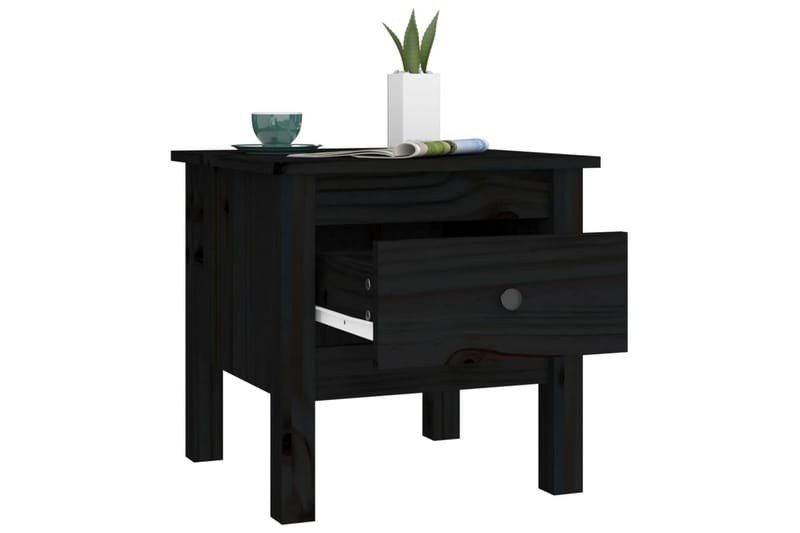 beBasic Sidebord svart 40x40x39 cm heltre furu - Svart - Oppbevaring - Oppbevaringsmøbler - Sideboard & skjenker