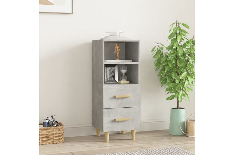 beBasic Skjenk betonggrå 34,5x34x90 cm konstruert tre - GrÃ¥ - Oppbevaring - Oppbevaringsmøbler - Sideboard & skjenker