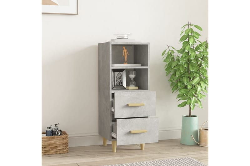 beBasic Skjenk betonggrå 34,5x34x90 cm konstruert tre - GrÃ¥ - Oppbevaring - Oppbevaringsmøbler - Sideboard & skjenker