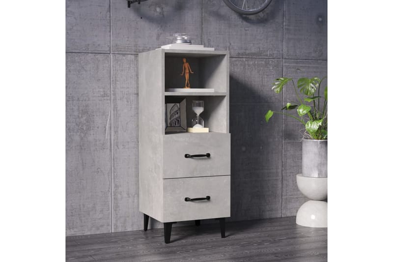 beBasic Skjenk betonggrå 34,5x34x90 cm konstruert tre - GrÃ¥ - Oppbevaring - Oppbevaringsmøbler - Sideboard & skjenker