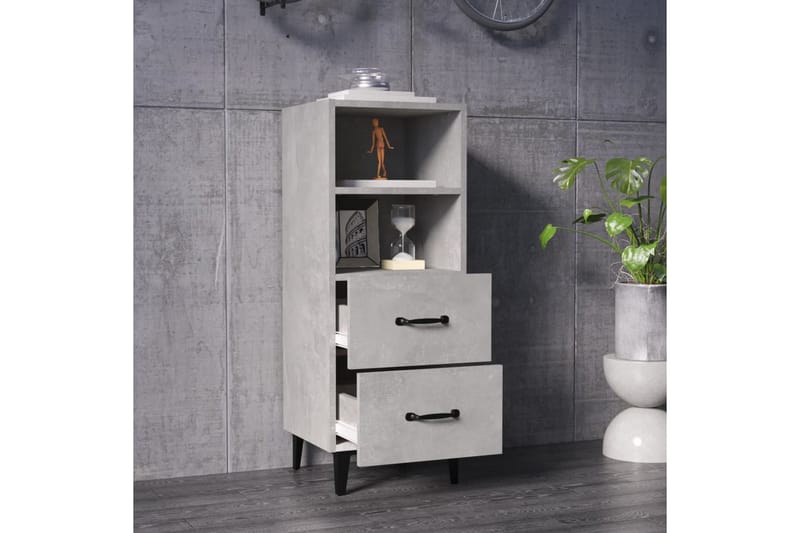 beBasic Skjenk betonggrå 34,5x34x90 cm konstruert tre - GrÃ¥ - Oppbevaring - Oppbevaringsmøbler - Sideboard & skjenker