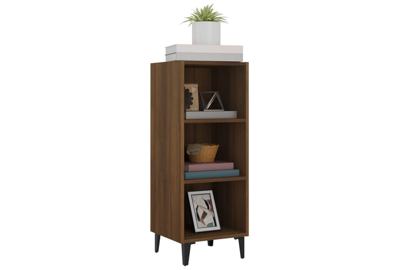 beBasic Skjenk brun eik 34,5x32,5x90 cm konstruert tre - Brun - Oppbevaring - Oppbevaringsmøbler - Sideboard & skjenker