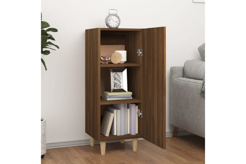 beBasic Skjenk brun eik 34,5x34x90 cm konstruert tre - Brun - Oppbevaring - Oppbevaringsmøbler - Sideboard & skjenker