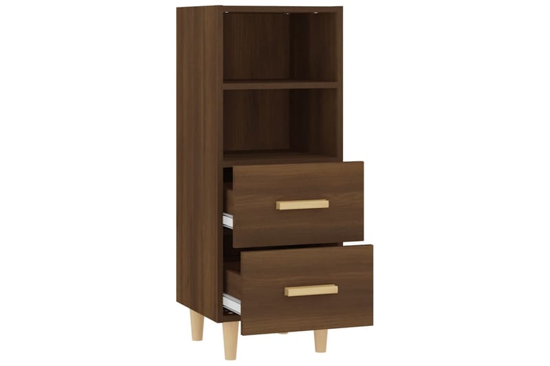 beBasic Skjenk brun eik 34,5x34x90 cm konstruert tre - Brun - Oppbevaring - Oppbevaringsmøbler - Sideboard & skjenker