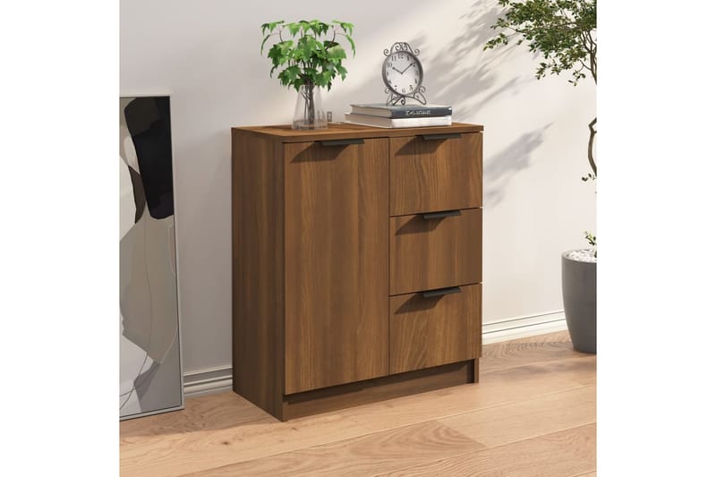 beBasic Skjenk brun eik 60x30x70 cm konstruert tre - Brun - Oppbevaring - Oppbevaringsmøbler - Sideboard & skjenker