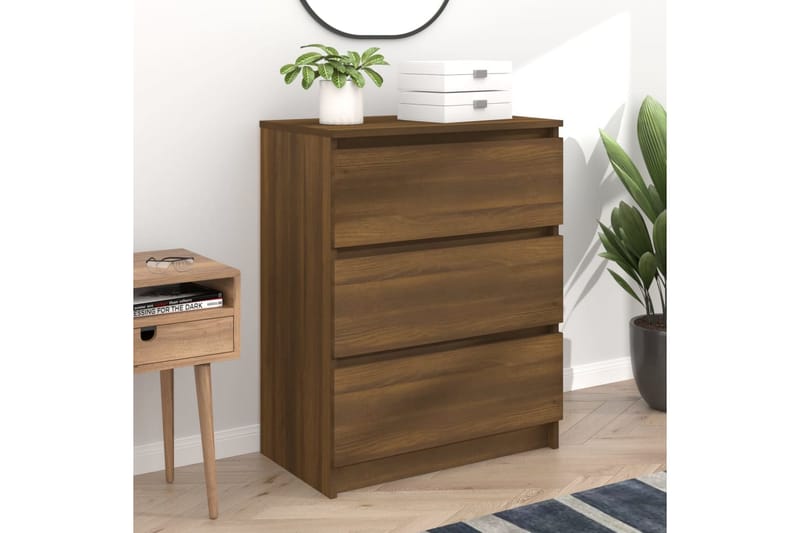 beBasic Skjenk brun eik 60x35x76 cm konstruert tre - Brun - Oppbevaring - Oppbevaringsmøbler - Sideboard & skjenker