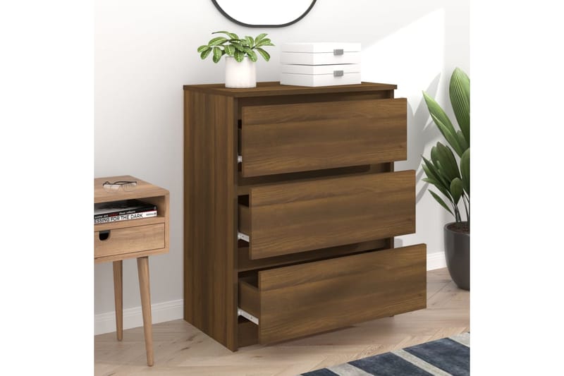 beBasic Skjenk brun eik 60x35x76 cm konstruert tre - Brun - Oppbevaring - Oppbevaringsmøbler - Sideboard & skjenker