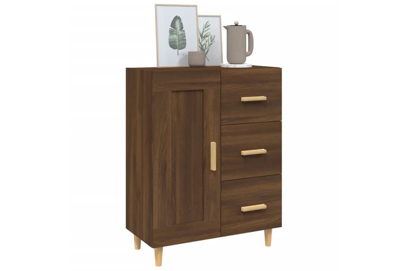 beBasic Skjenk brun eik 69,5x34x90 cm konstruert tre - Brun - Oppbevaring - Oppbevaringsmøbler - Sideboard & skjenker