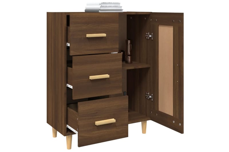 beBasic Skjenk brun eik 69,5x34x90 cm konstruert tre - Brun - Oppbevaring - Oppbevaringsmøbler - Sideboard & skjenker