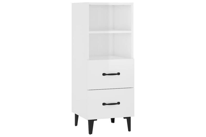 beBasic Skjenk høyglans hvit 34,5x34x90 cm konstruert tre - Hvit - Oppbevaring - Oppbevaringsmøbler - Sideboard & skjenker