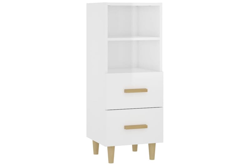 beBasic Skjenk høyglans hvit 34,5x34x90 cm konstruert tre - Hvit - Oppbevaring - Oppbevaringsmøbler - Sideboard & skjenker