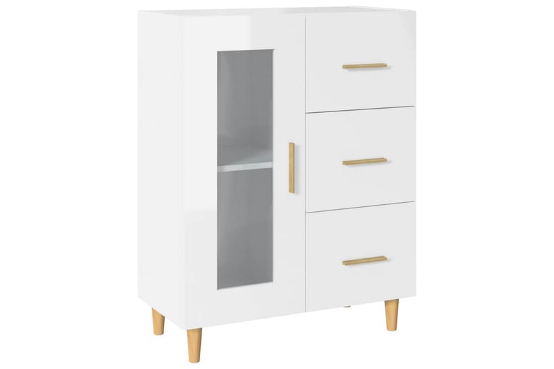 beBasic Skjenk høyglans hvit 69,5x34x90 cm konstruert tre - Hvit - Oppbevaring - Oppbevaringsmøbler - Sideboard & skjenker