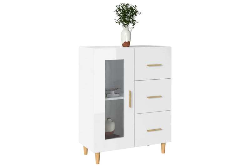 beBasic Skjenk høyglans hvit 69,5x34x90 cm konstruert tre - Hvit - Oppbevaring - Oppbevaringsmøbler - Sideboard & skjenker