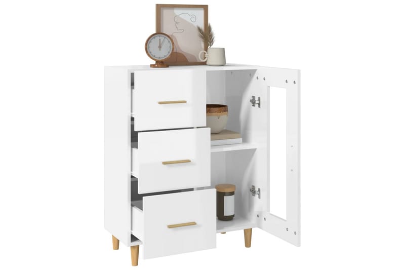 beBasic Skjenk høyglans hvit 69,5x34x90 cm konstruert tre - Hvit - Oppbevaring - Oppbevaringsmøbler - Sideboard & skjenker