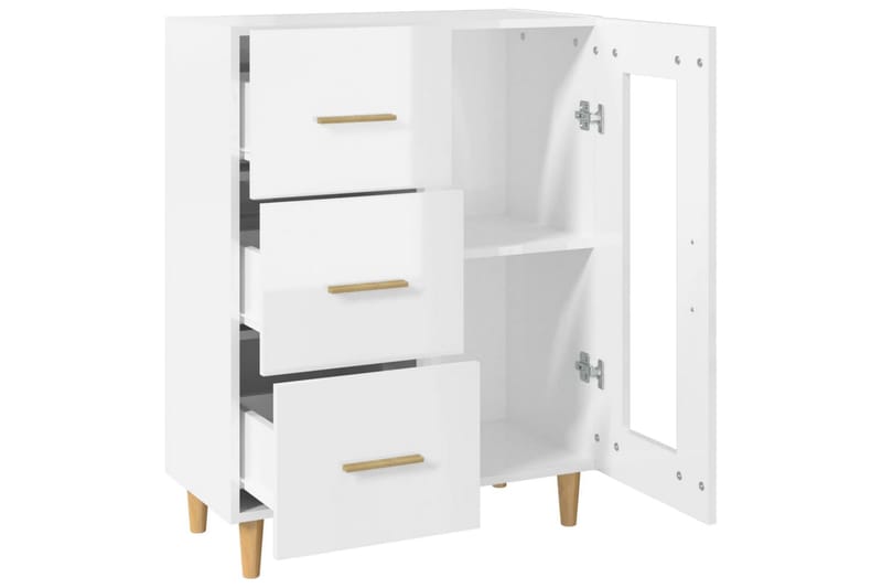 beBasic Skjenk høyglans hvit 69,5x34x90 cm konstruert tre - Hvit - Oppbevaring - Oppbevaringsmøbler - Sideboard & skjenker