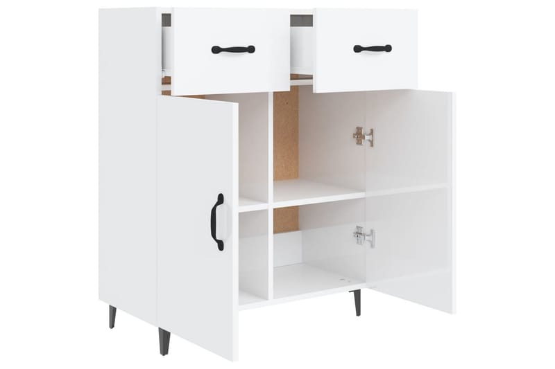 beBasic Skjenk høyglans hvit 69,5x34x90 cm konstruert tre - Hvit - Oppbevaring - Oppbevaringsmøbler - Sideboard & skjenker