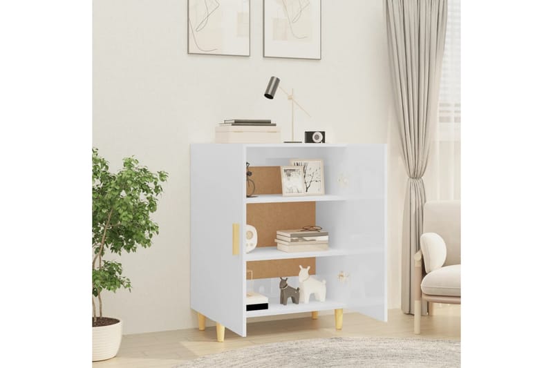 beBasic Skjenk høyglans hvit 70x34x90 cm konstruert tre - Hvit - Oppbevaring - Oppbevaringsmøbler - Sideboard & skjenker