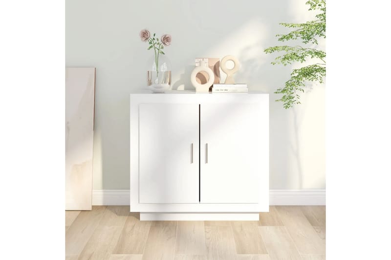 beBasic Skjenk høyglans hvit 80x40x75 cm konstruert tre - Hvit - Oppbevaring - Oppbevaringsmøbler - Sideboard & skjenker