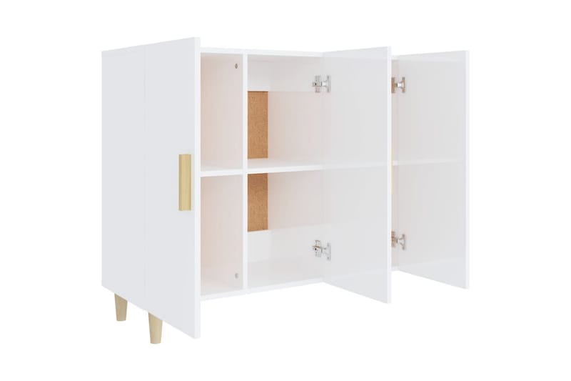 beBasic Skjenk høyglans hvit 90x34x80 cm konstruert tre - Hvit - Oppbevaring - Oppbevaringsmøbler - Sideboard & skjenker