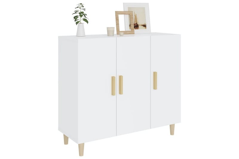 beBasic Skjenk høyglans hvit 90x34x80 cm konstruert tre - Hvit - Oppbevaring - Oppbevaringsmøbler - Sideboard & skjenker