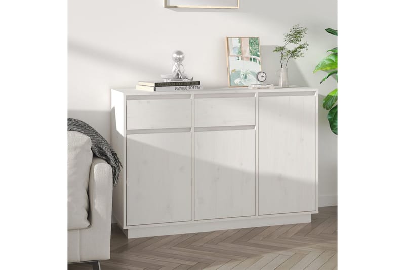 beBasic Skjenk hvit 110x34x75 cm heltre furu - Hvit - Oppbevaring - Oppbevaringsmøbler - Sideboard & skjenker