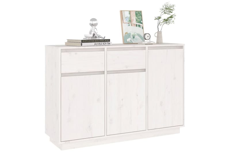 beBasic Skjenk hvit 110x34x75 cm heltre furu - Hvit - Oppbevaring - Oppbevaringsmøbler - Sideboard & skjenker