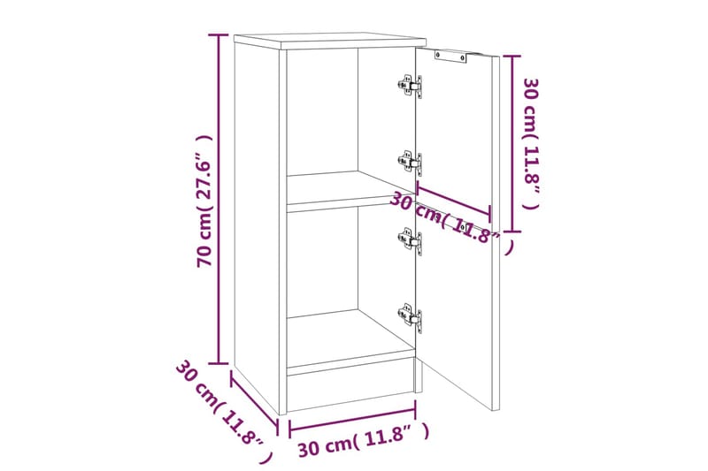 beBasic Skjenk hvit 30x30x70 cm konstruert tre - Hvit - Oppbevaring - Oppbevaringsmøbler - Sideboard & skjenker