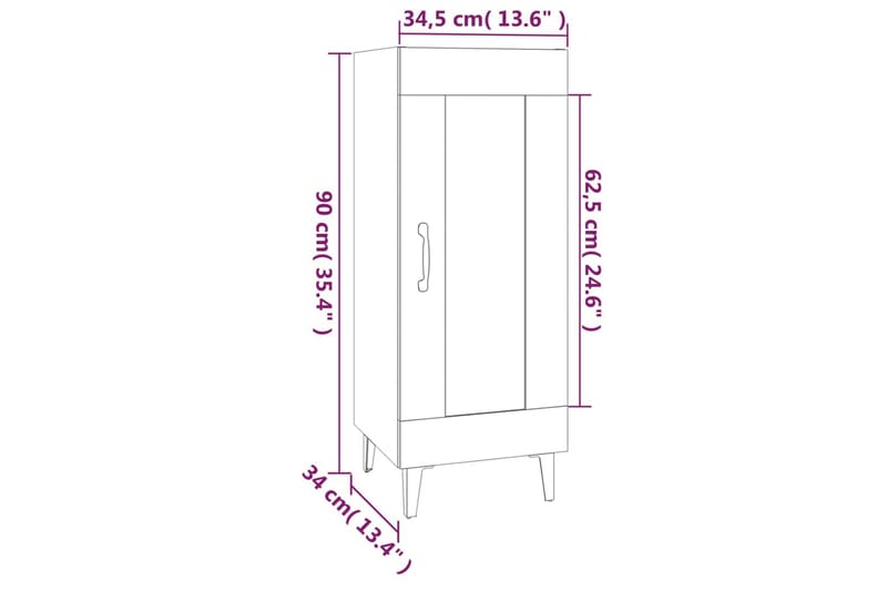 beBasic Skjenk hvit 34,5x34x90 cm konstruert tre - Hvit - Oppbevaring - Oppbevaringsmøbler - Sideboard & skjenker