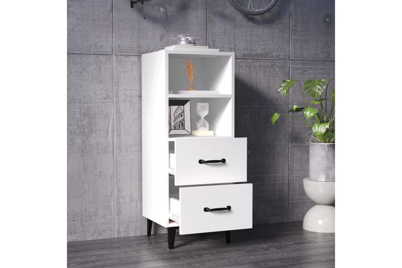 beBasic Skjenk hvit 34,5x34x90 cm konstruert tre - Hvit - Oppbevaring - Oppbevaringsmøbler - Sideboard & skjenker