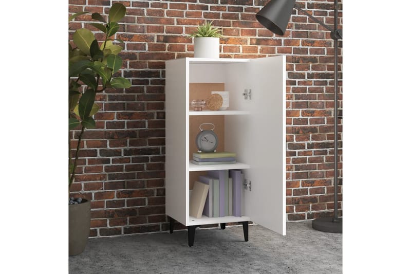 beBasic Skjenk hvit 34,5x34x90 cm konstruert tre - Hvit - Oppbevaring - Oppbevaringsmøbler - Sideboard & skjenker