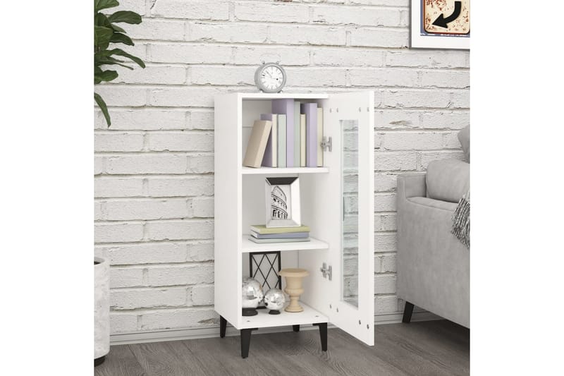 beBasic Skjenk hvit 34,5x34x90 cm konstruert tre - Hvit - Oppbevaring - Oppbevaringsmøbler - Sideboard & skjenker