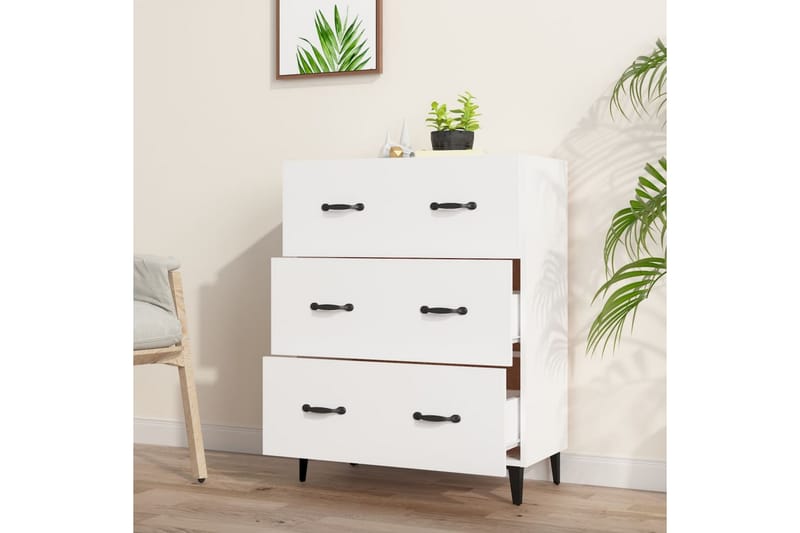 beBasic Skjenk hvit 69,5x34x90 cm konstruert tre - Hvit - Oppbevaring - Oppbevaringsmøbler - Sideboard & skjenker