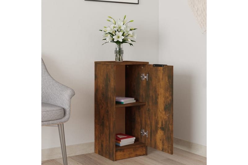 beBasic Skjenk røkt eik 30x30x70 cm konstruert tre - Brun - Oppbevaring - Oppbevaringsmøbler - Sideboard & skjenker