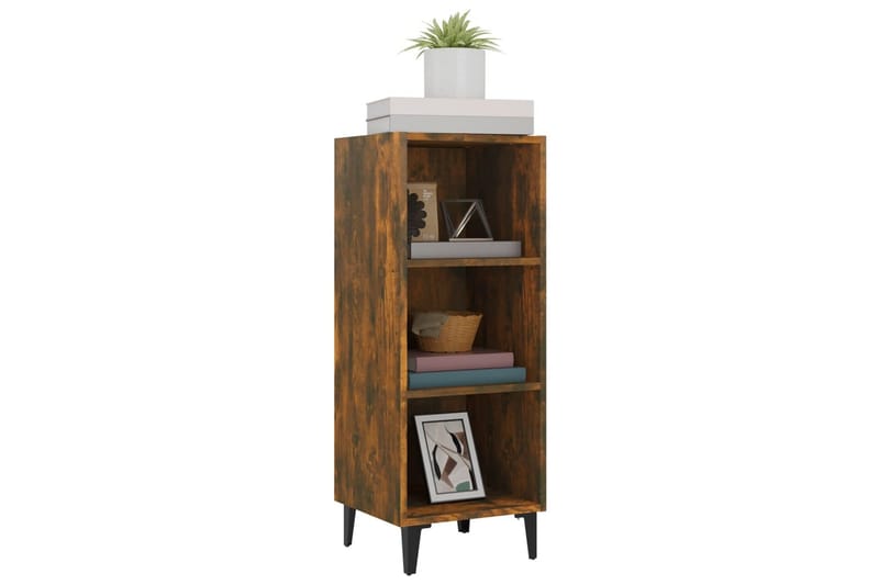 beBasic Skjenk røkt eik 34,5x32,5x90 cm konstruert tre - Brun - Oppbevaring - Oppbevaringsmøbler - Sideboard & skjenker