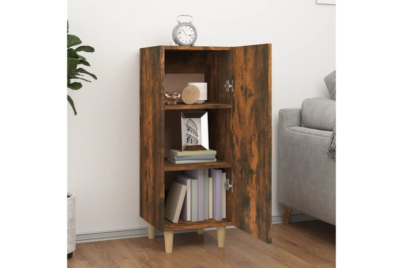 beBasic Skjenk røkt eik 34,5x34x90 cm konstruert tre - Brun - Oppbevaring - Oppbevaringsmøbler - Sideboard & skjenker