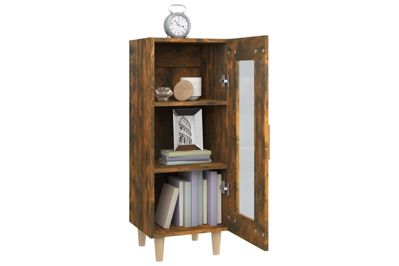 beBasic Skjenk røkt eik 34,5x34x90 cm konstruert tre - Brun - Oppbevaring - Oppbevaringsmøbler - Sideboard & skjenker