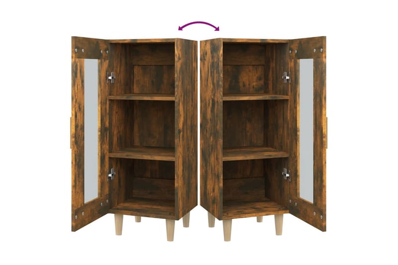 beBasic Skjenk røkt eik 34,5x34x90 cm konstruert tre - Brun - Oppbevaring - Oppbevaringsmøbler - Sideboard & skjenker