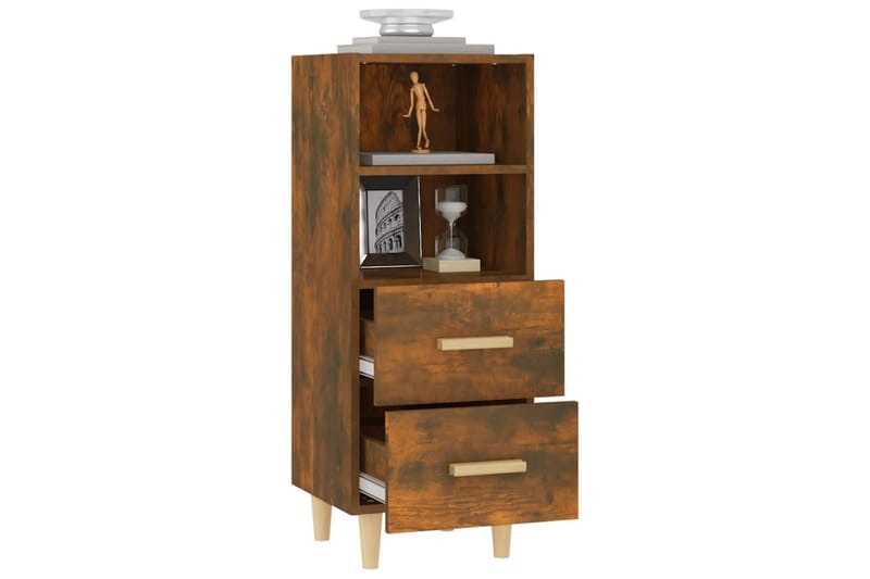 beBasic Skjenk røkt eik 34,5x34x90 cm konstruert tre - Brun - Oppbevaring - Oppbevaringsmøbler - Sideboard & skjenker