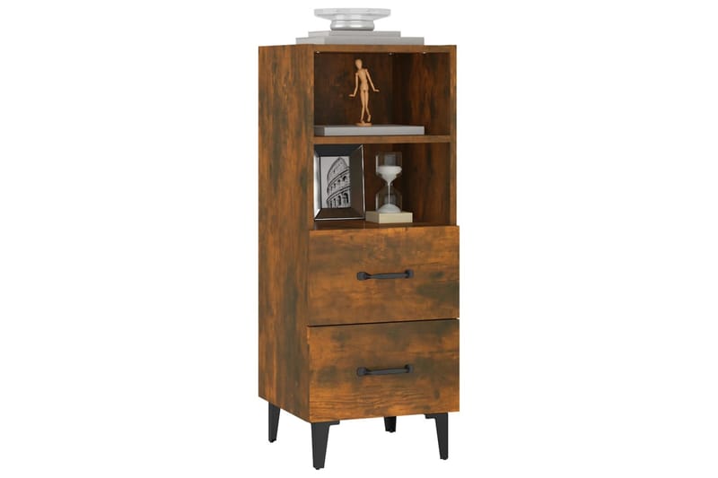 beBasic Skjenk røkt eik 34,5x34x90 cm konstruert tre - Brun - Oppbevaring - Oppbevaringsmøbler - Sideboard & skjenker