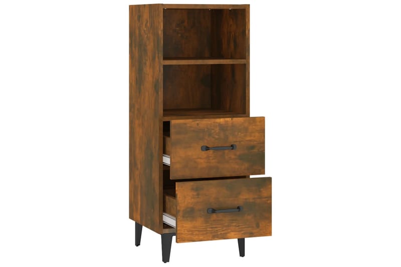 beBasic Skjenk røkt eik 34,5x34x90 cm konstruert tre - Brun - Oppbevaring - Oppbevaringsmøbler - Sideboard & skjenker