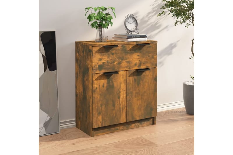 beBasic Skjenk røkt eik 60x30x70 cm konstruert tre - Brun - Oppbevaring - Oppbevaringsmøbler - Sideboard & skjenker