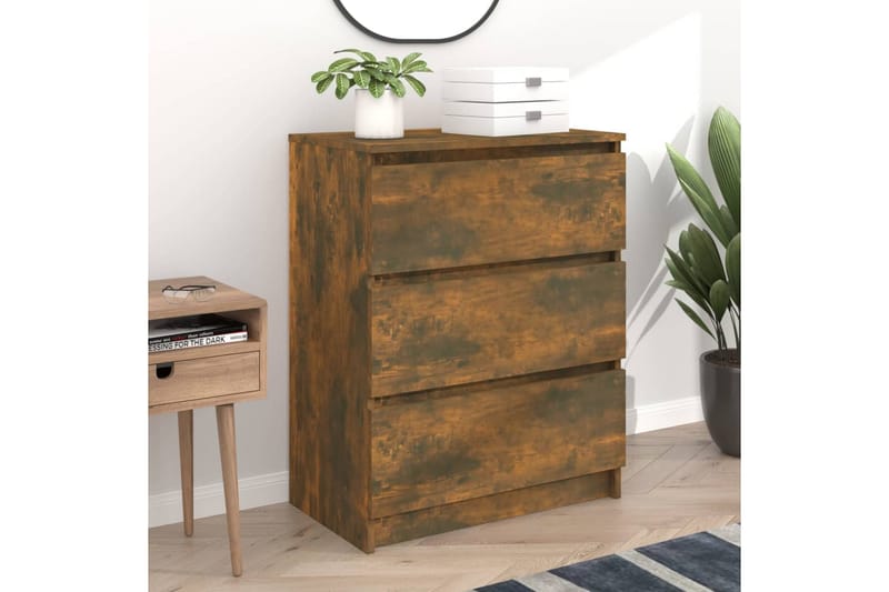 beBasic Skjenk røkt eik 60x35x76 cm konstruert tre - Brun - Oppbevaring - Oppbevaringsmøbler - Sideboard & skjenker