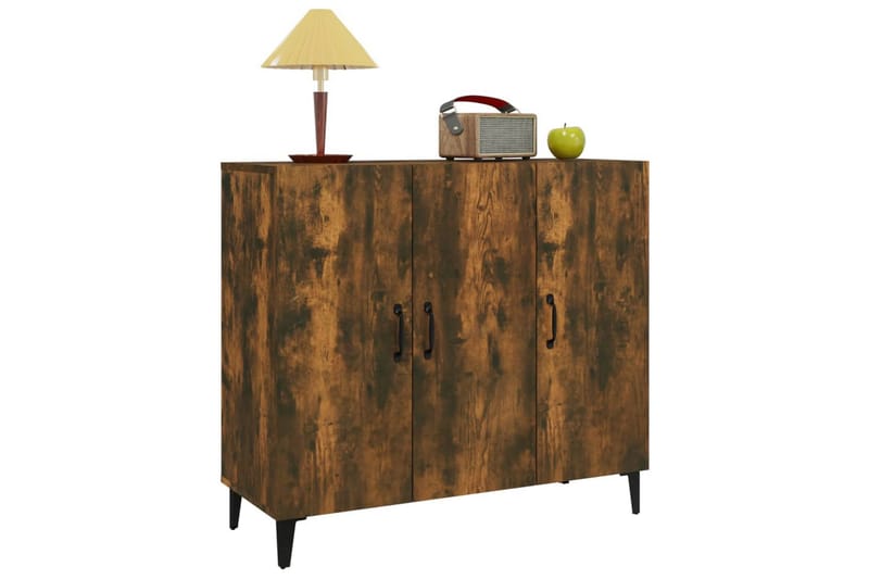 beBasic Skjenk røkt eik 90x34x80 cm konstruert tre - Brun - Oppbevaring - Oppbevaringsmøbler - Sideboard & skjenker