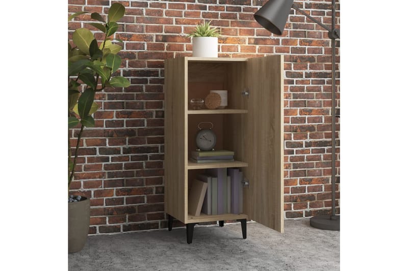 beBasic Skjenk sonoma eik 34,5x34x90 cm konstruert tre - Brun - Oppbevaring - Oppbevaringsmøbler - Sideboard & skjenker