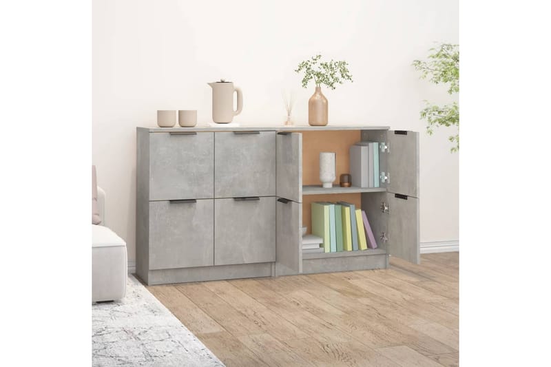 beBasic Skjenker 2 stk betonggrå 60x30x70 cm konstruert tre - GrÃ¥ - Oppbevaring - Oppbevaringsmøbler - Sideboard & skjenker