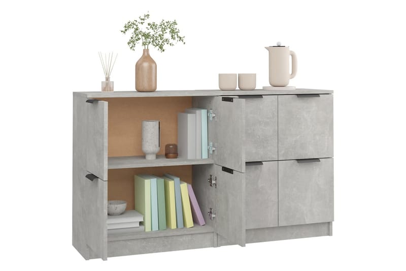 beBasic Skjenker 2 stk betonggrå 60x30x70 cm konstruert tre - GrÃ¥ - Oppbevaring - Oppbevaringsmøbler - Sideboard & skjenker