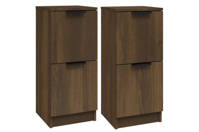 beBasic Skjenker 2 stk brun eik 30x30x70 cm konstruert tre - Brun - Sideboard & skjenker