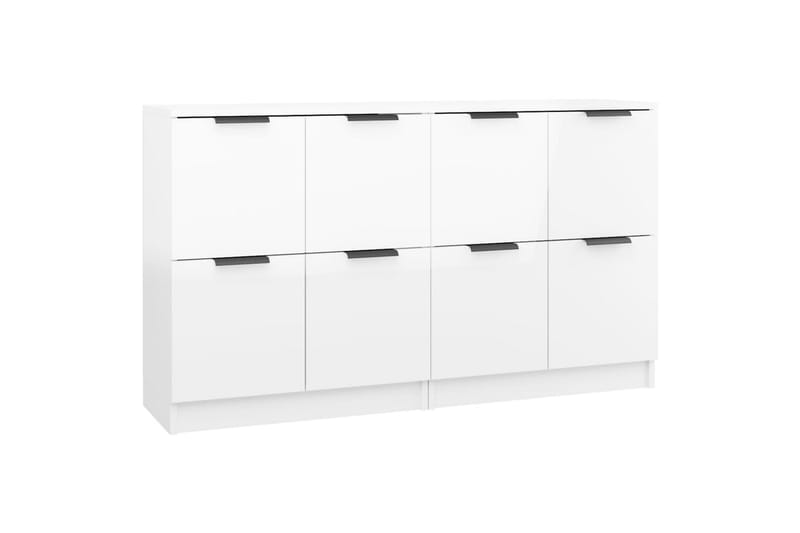 beBasic Skjenker 2 stk høyglans hvit 60x30x70 cm konstruert tre - Hvit - Oppbevaring - Oppbevaringsmøbler - Sideboard & skjenker