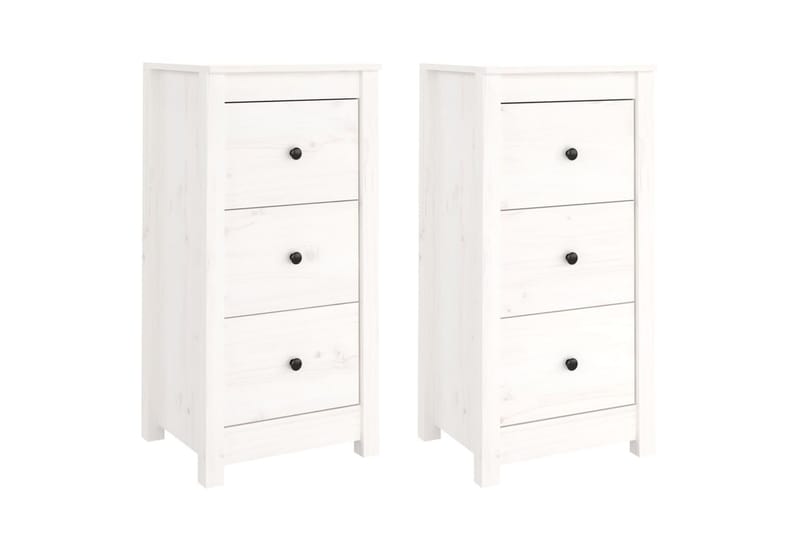 beBasic Skjenker 2 stk hvit 40x35x80 cm heltre furu - Hvit - Oppbevaring - Oppbevaringsmøbler - Sideboard & skjenker