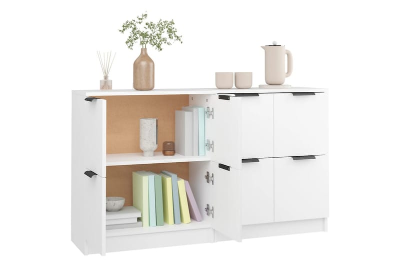 beBasic Skjenker 2 stk hvit 60x30x70 cm konstruert tre - Hvit - Oppbevaring - Oppbevaringsmøbler - Sideboard & skjenker